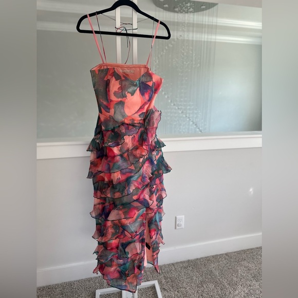 Anthropologie Hutch Ruffle Colorful Halter Maxi Dress - Picture 9 of 10